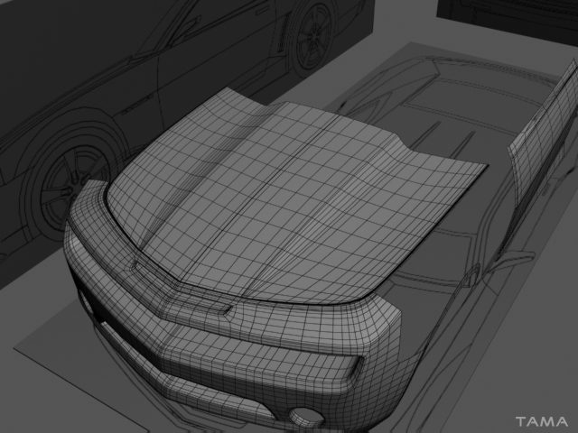 wireframe du modélisation 3D pour le Chevrolet Camaro